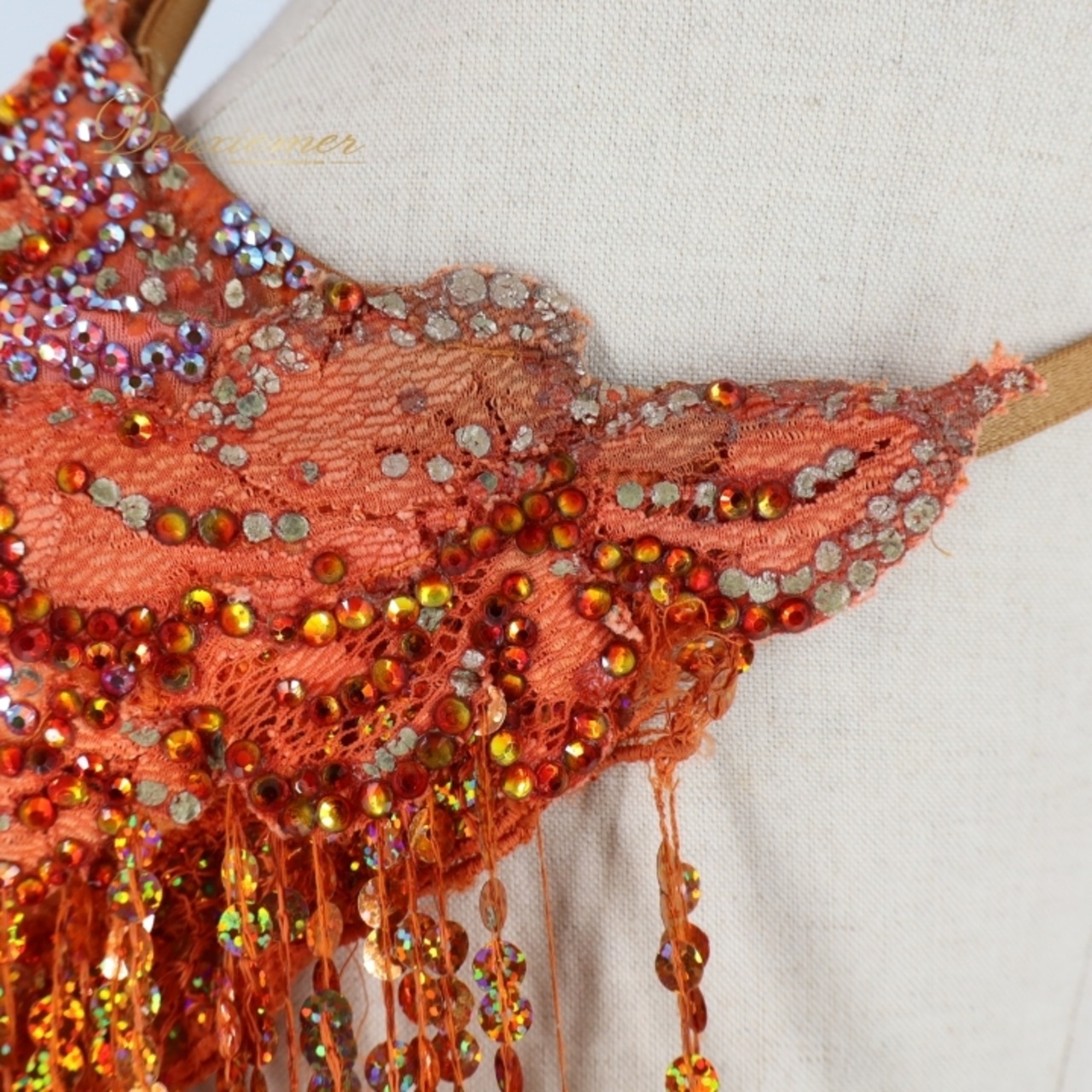 社交ダンス 衣装 ジャンティ gentil ラテン ドレス ワンピース ラテンドレス スパンコール フリンジ 軽い デモ 競技 パーティ 発表会 オレンジ系 ブラウン系 フリンジドレス スパンコールドレス 社交ダンス衣装 ラテン衣装 ダンスパーティ 衣装デモ パフォーマンス