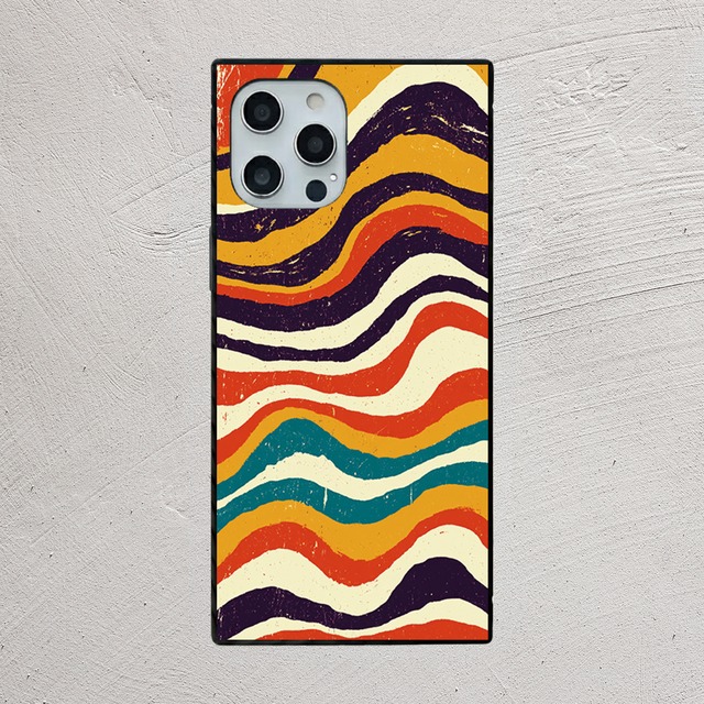 iPhoneケース レトロウェーブ 波柄｜60s 70s サイケポップ RETRO034