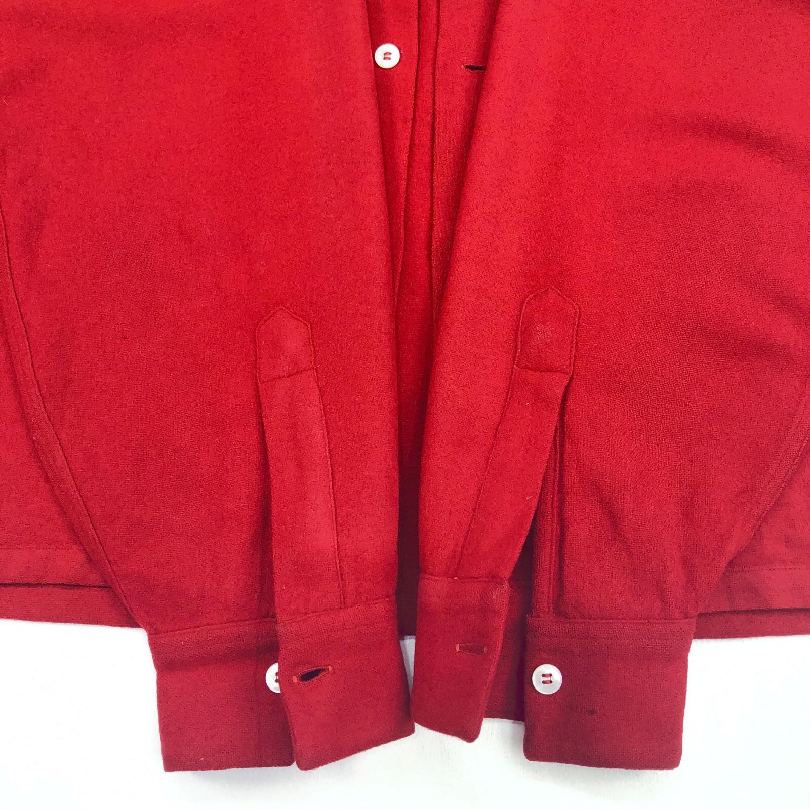 Van Heusen 50年代 オープンカラー ウールシャツ レッド サイズ：XL