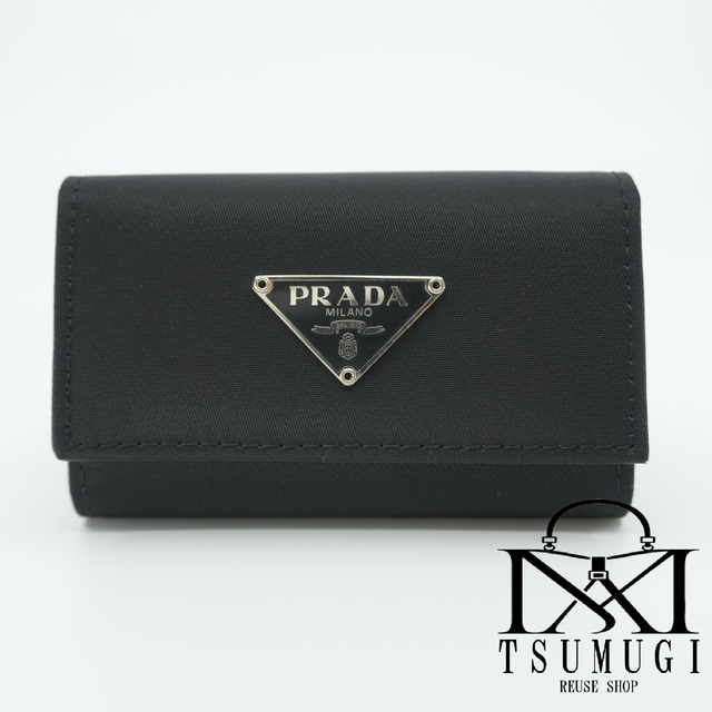 PRADA プラダ サフィアーノ テスート×レザー キーケース 68