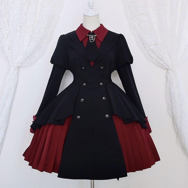 Alice クラロリ ワンピ ミニ丈 プリーツ レイヤード 可愛い 甘め