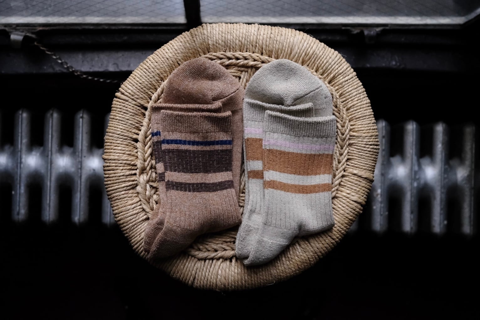 奈良広陵町  yahae (ヤハエ)  4-2018 / Organic Cotton Linen Pile Sole Line Socks (オーガニックコットンリネンパイルソールラインソックス)  S,M,L ピンク、ネイビー  日本製 / 大阪 Osaka