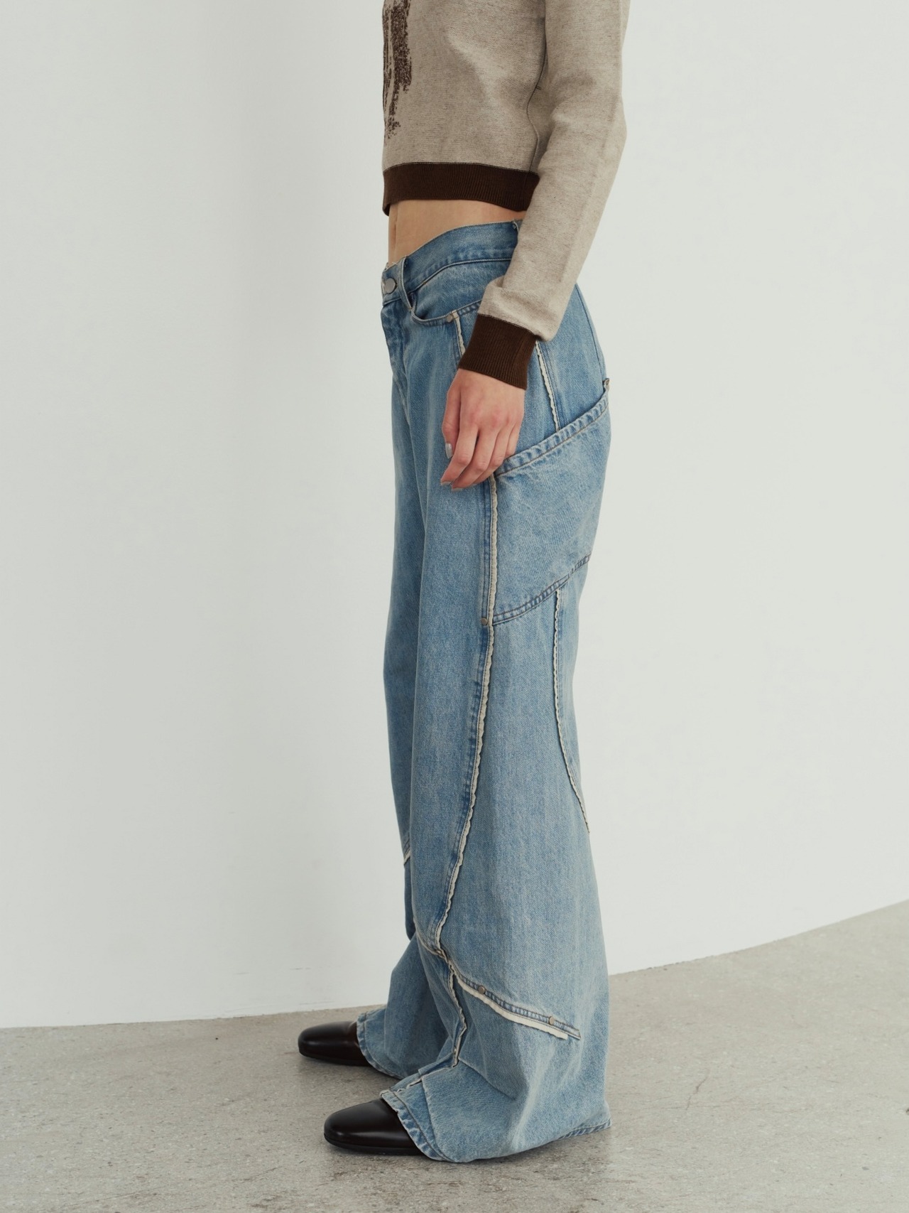 Curve Utility Denim Pants  / BLUE - 3