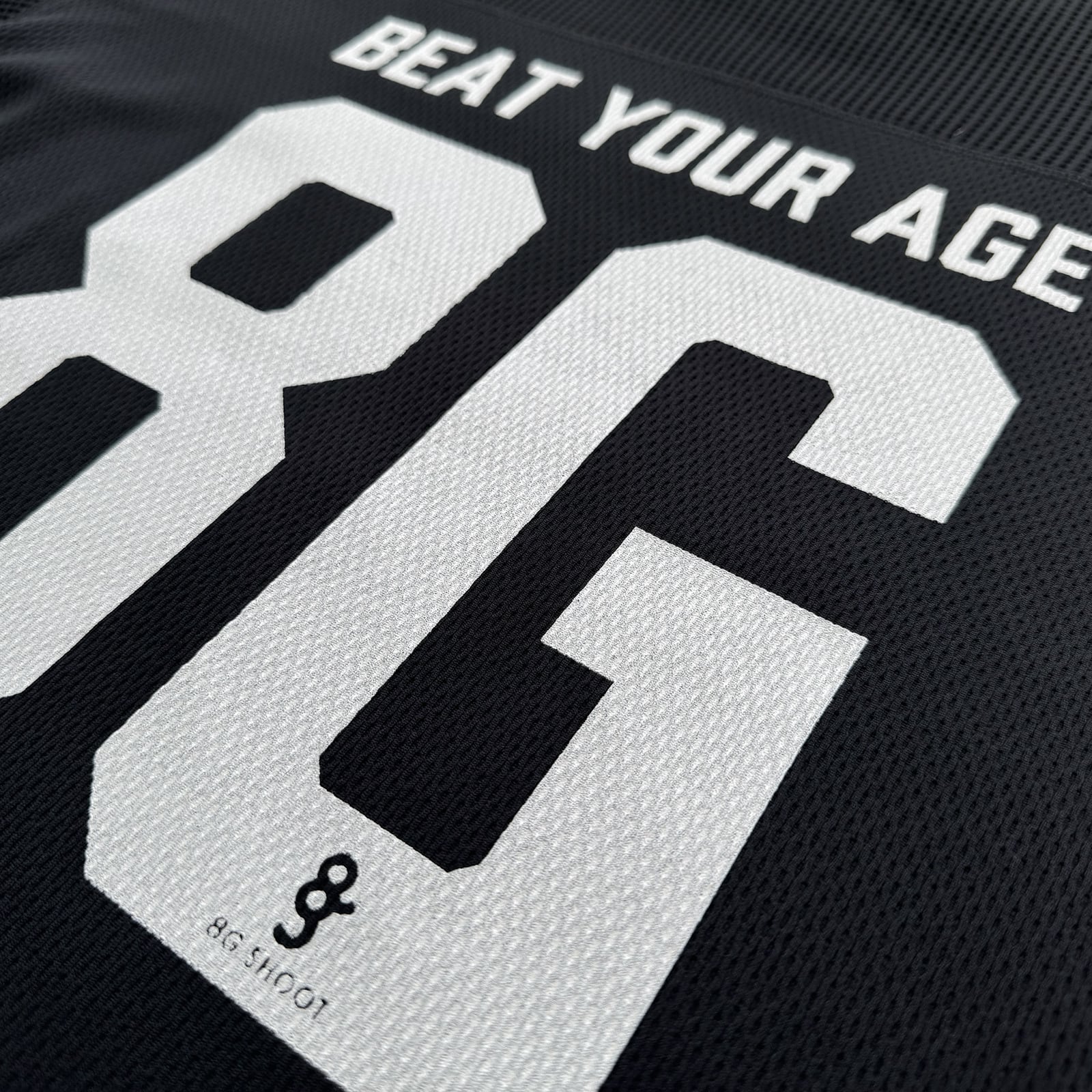 8G SHOOT Logo Print Mock Neck サイズM 白黒 THERMAL FOOTBALL MOCK NECK SHIRTS -BLACK- | 8G SHOOT WEBSTORE
