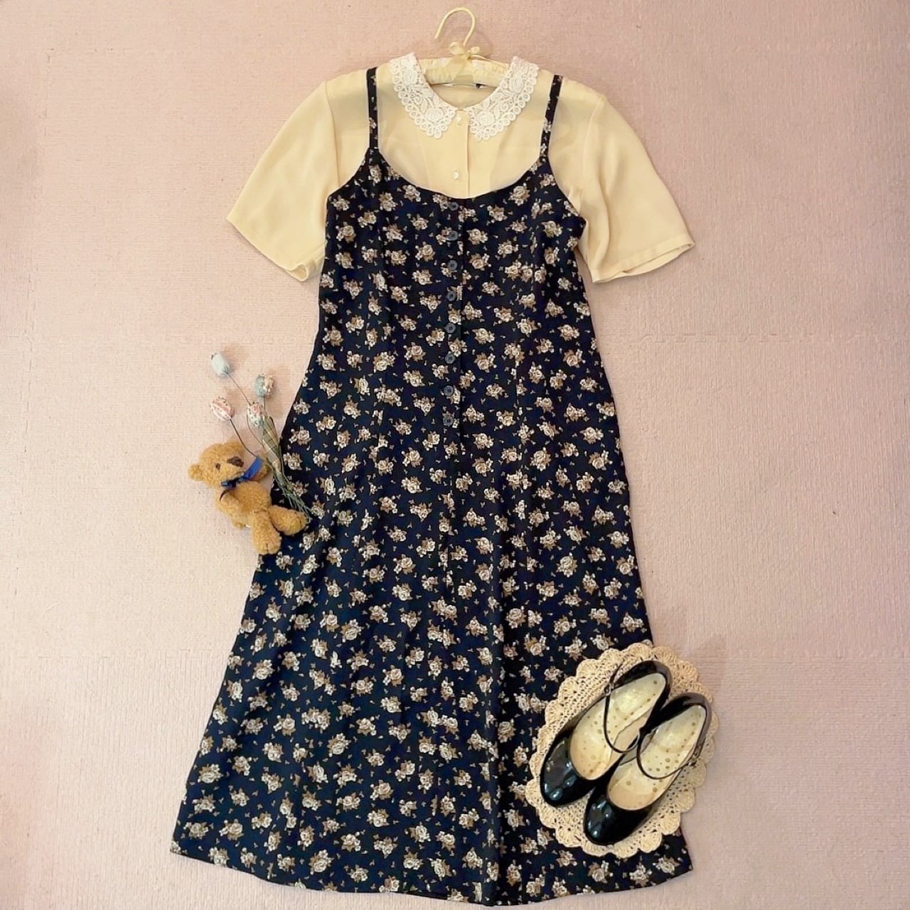 white rose camisole one-piece