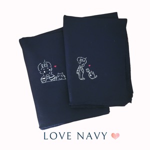 ♡LOVE♡ストール_ネイビー