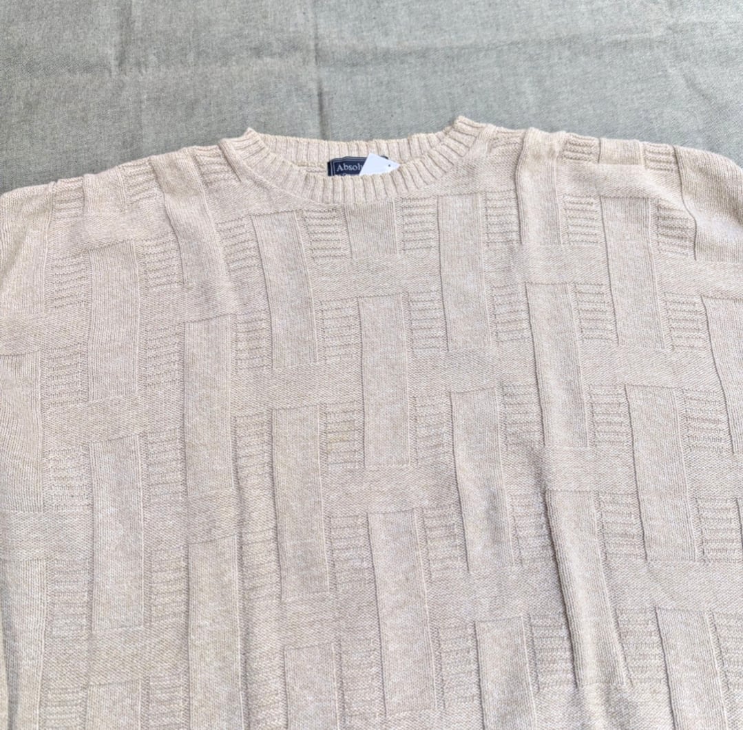 absolutely cotton 格子編み knit 小岩店