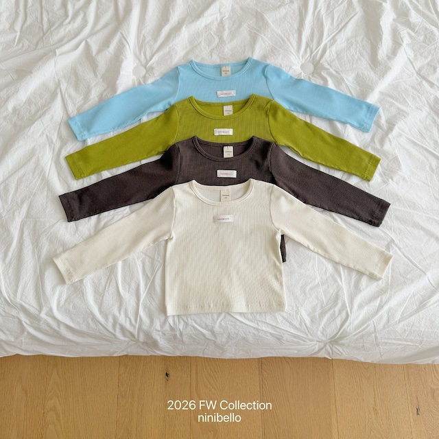 【取寄】ninibello|vive ribbed tee|ビブリブTシャツ|XS-2XL|kids|26 autumn