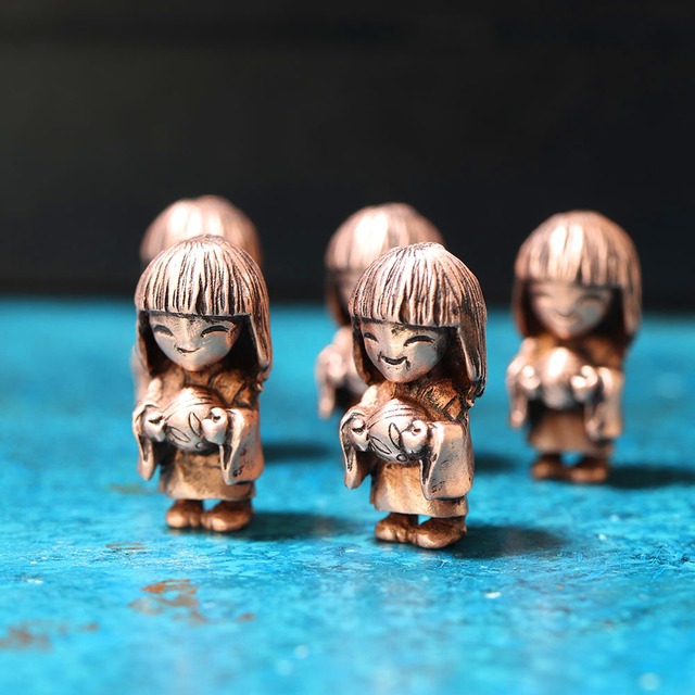 幸運を願う ピンクの座敷わらし 659 311 純銅製根付 ストラップ Do Goods ドゥグーズ