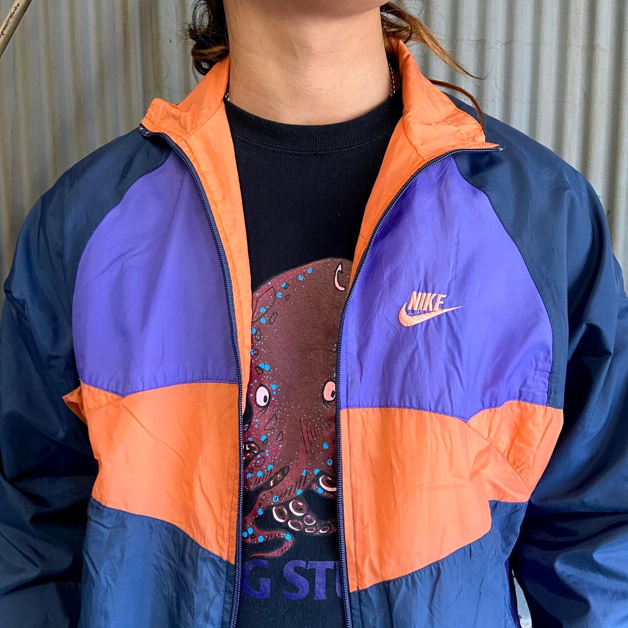 90年代 銀タグ NIKE ナイキ ナイロンジャケット メンズM相当 古着 90s