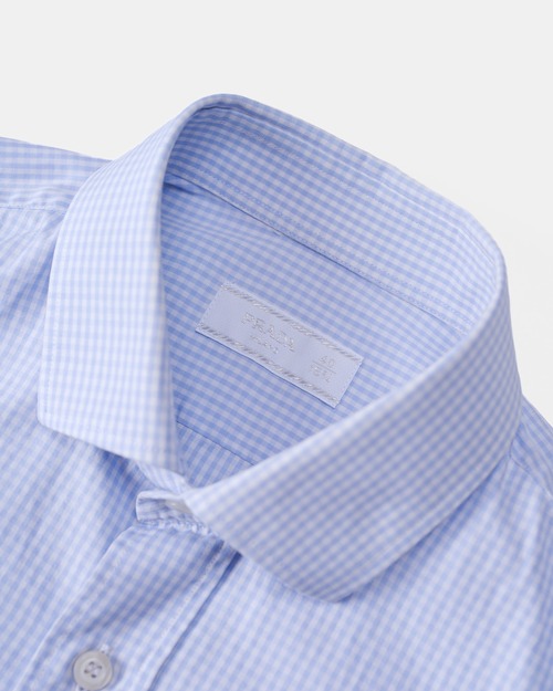 [2017] "PRADA UOMO" Cotton Poplin Gingham Shirt(Designed by Miuccia Prada / Made in Italy)