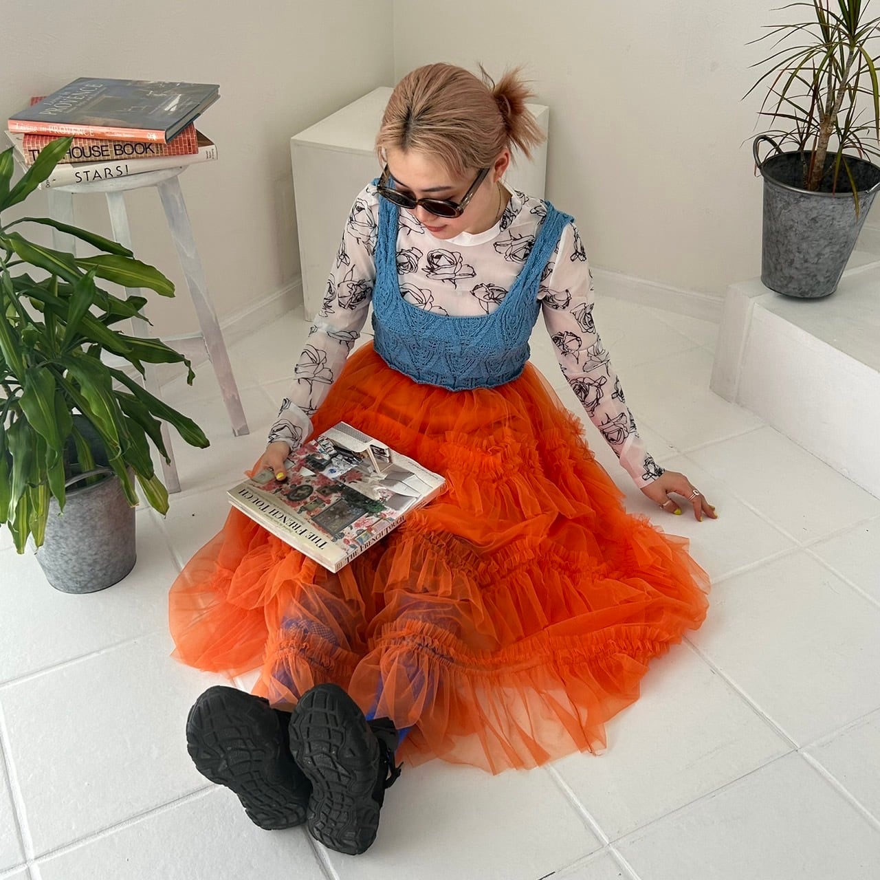 薔薇柄シアートップス_LN02806 | lanan(ラナン)