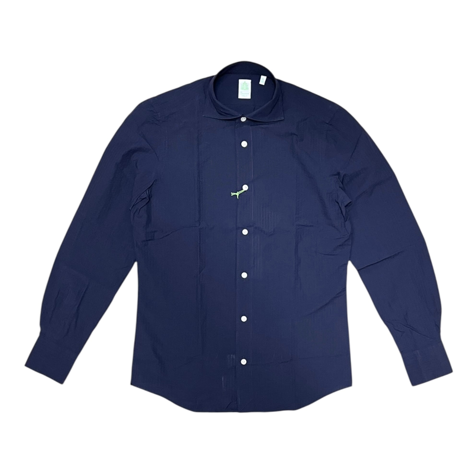 FINAMORE(フィナモレ)  Seersucker Shirt"SIMONE"(C048I)/NAVY