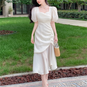 【送料無料】 ドレス ロングドレス ワンピース 衣装 パーティドレス マーメイドスカート ロング ミモレ 袖あり 半袖 ラウンドネック Aライン フレア リボン 透け感 シースルー 異素材ドッキング 薄手生地 エレガント 可愛い 大人可愛い きれいめ シンプル カジュアル シック コンサバ 華やか 大人 上品 おしゃれ お洒落 こなれ感 高見え 高級感 フェミニン 無地 春 夏 20代 30代 40代 レディース 女性 デート 授業参観 結婚式 二次会 パーティ 演奏会 ファッション ホワイト ブラック