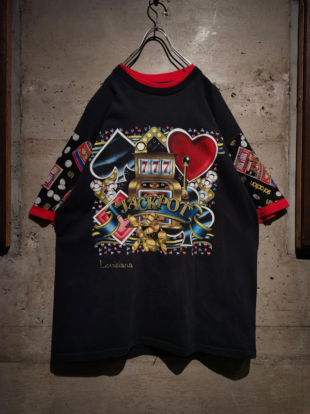 【Caka】90s Louisiana Casino Design Vintage Loose S/S T-Shirts