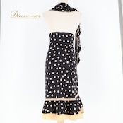 フラメンコ 衣装 ファルダ スカート ボウタイ ブラック系 ゴールド系 ベージュ系 ドセデルフラメンコ DOCE del FLAMENCO 黒 ゴールド ベージュ レース フリル フラメンコスカート ダンス衣装 おしゃれ 高級感 フリルデザイン