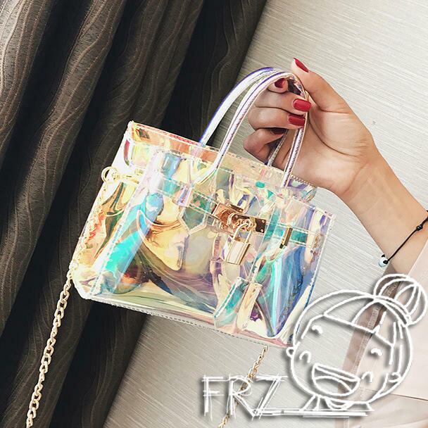 トレンド クリアバッグ オーロラバッグ 2way ショルダーバッグ