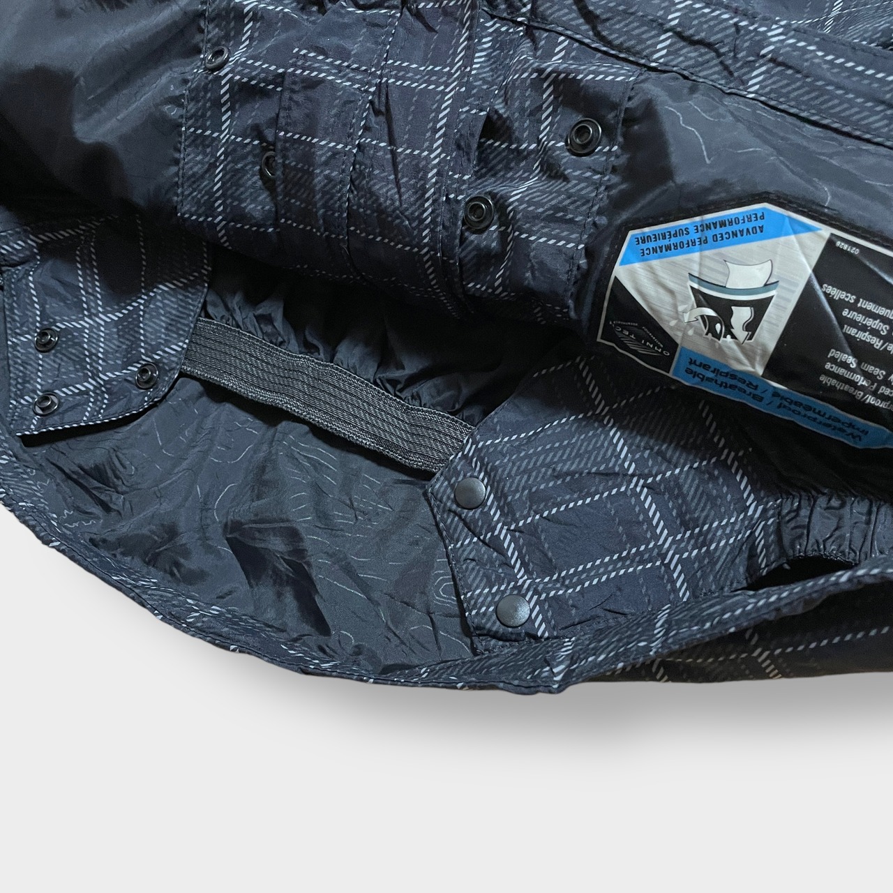 Columbia マウンテンジャケット ナイロンジャケット オムニテック OMNI-TECH アウター ワンポイント チェック柄 刺繍ロゴ M コロンビア  us古着