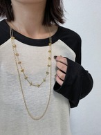 SET販売　ゴールドセット①crushed rock necklace long　② ball chain long necklace