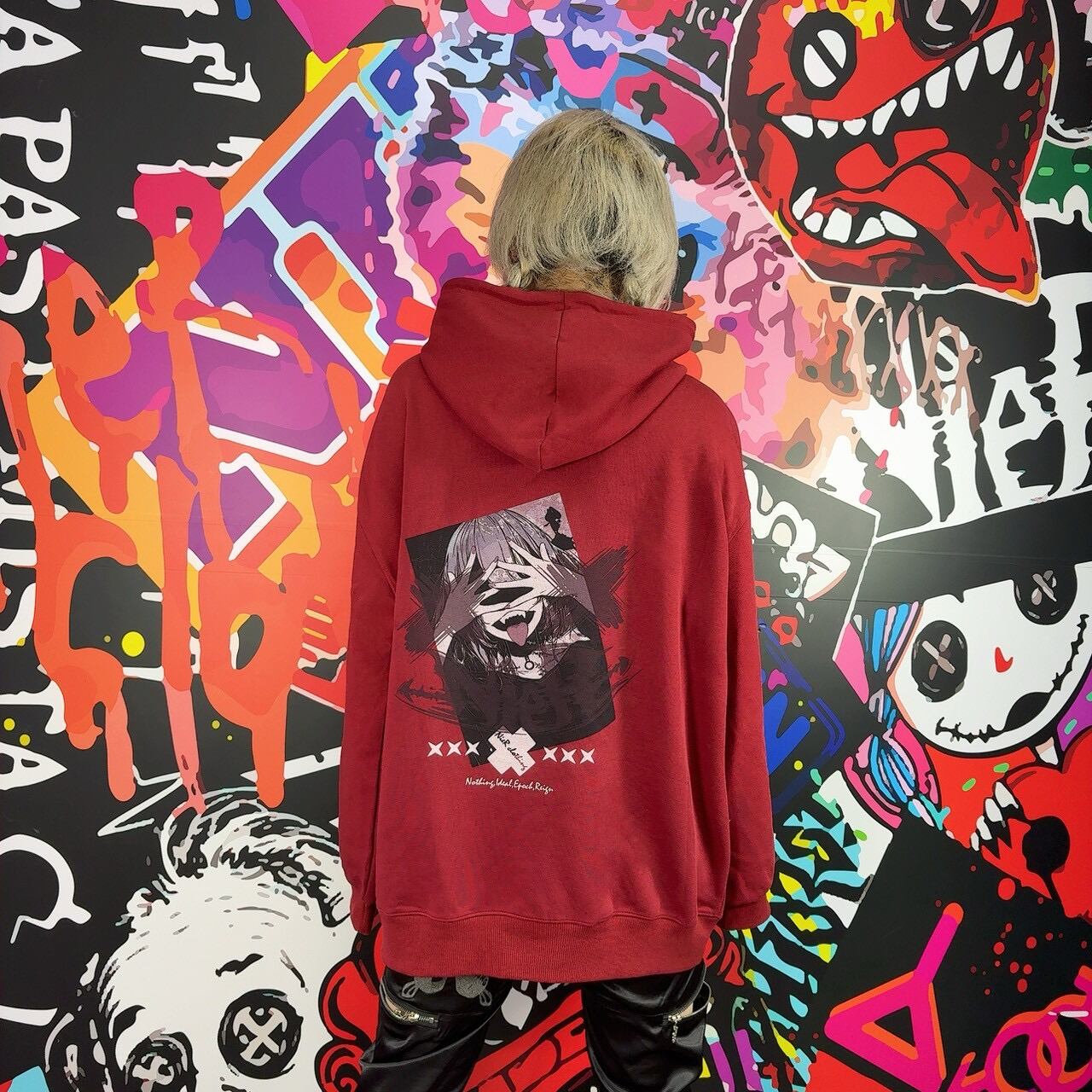 CRIMSON CRAZE HOODIE【FACE LOGO】 | NIER CLOTHING