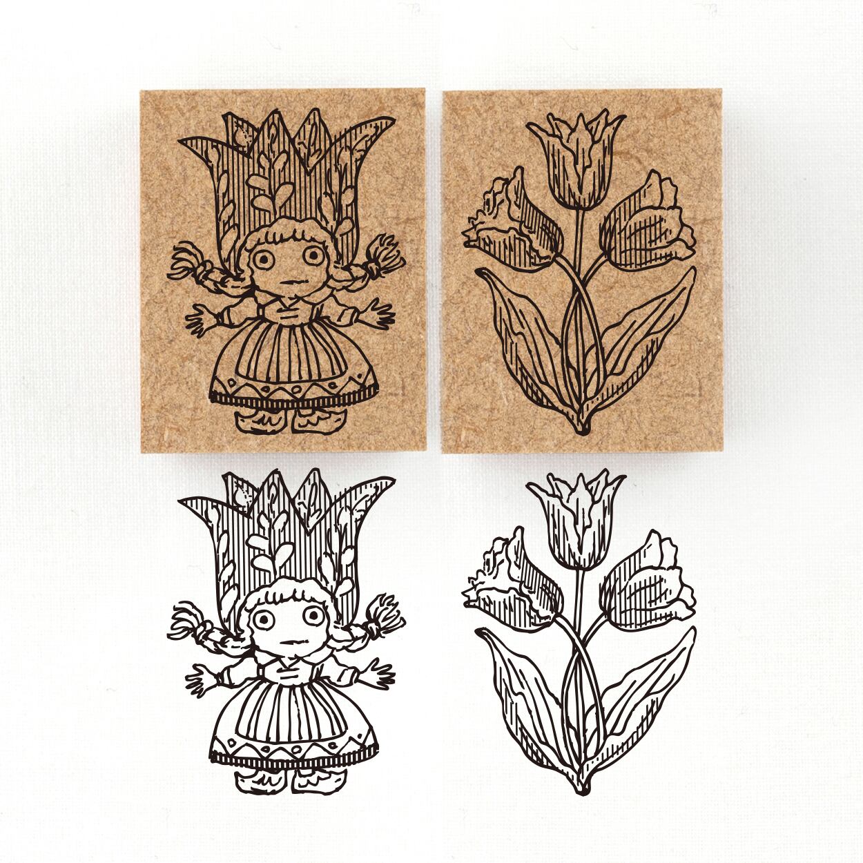 『チューリップの精霊 チュリル Tulil』花の精霊フローラニマ達のスタンプ 26×34mm