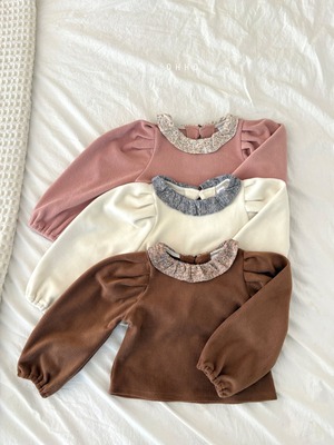 【ﾗｽﾄ1点/即納】ohho / floral rooud blouse