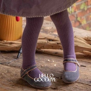 即納♡ 1-6y Velour Ribbed Tights / OREN
