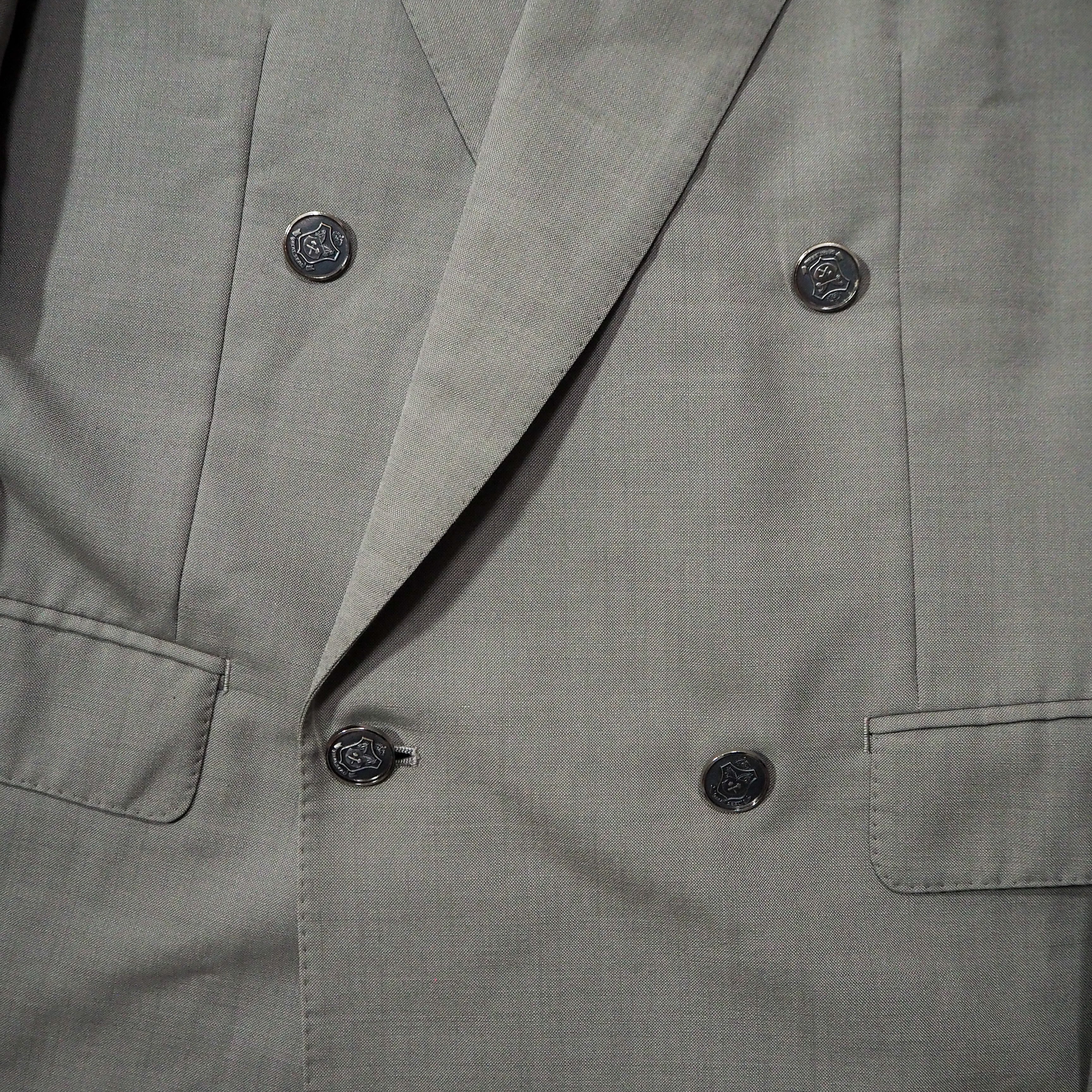 80s “Christian Dior” mohair mixed double tailored jacket silver