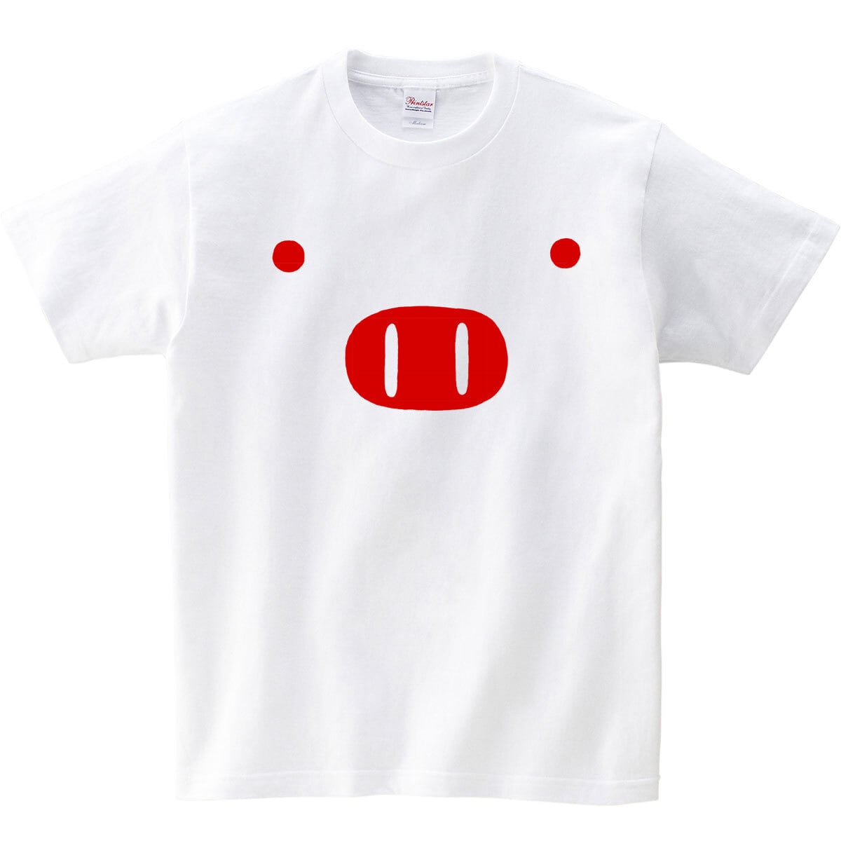 ブタ デカ顔T 手描き デカ顔 おバカな fc01 Tシャツ アニマル おもしろ プレゼント ギフト