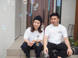 "KINGくんマスクverTシャツ" colour White×Black