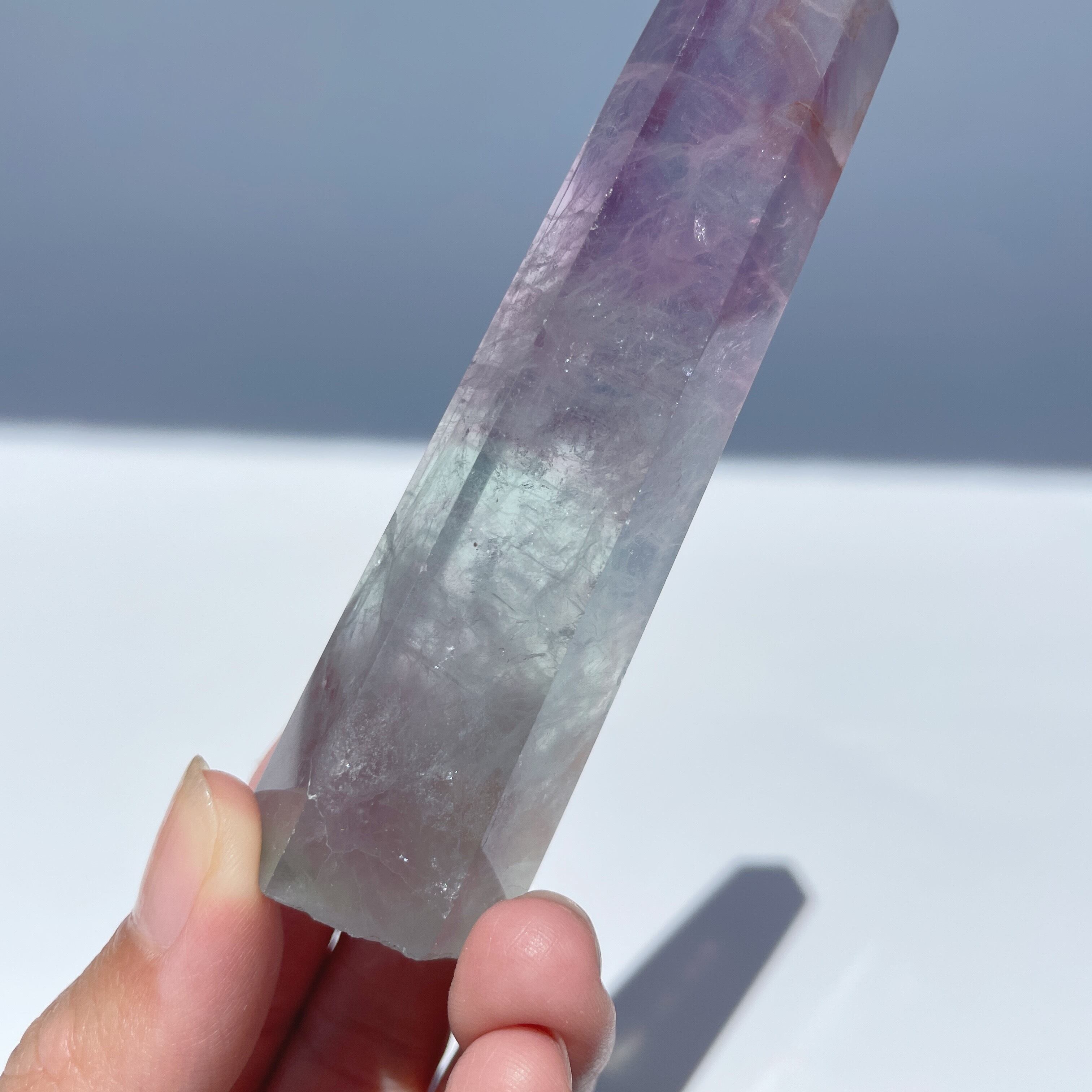 フローライト　タワー バイカラーフローライト タワー型93◇Fluorite◇天然石・鉱物