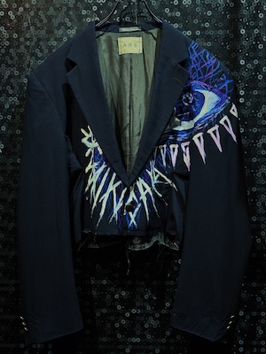 【ÆIEM】"再倖築"vintage"Blue eyes"half cut tailored jacket