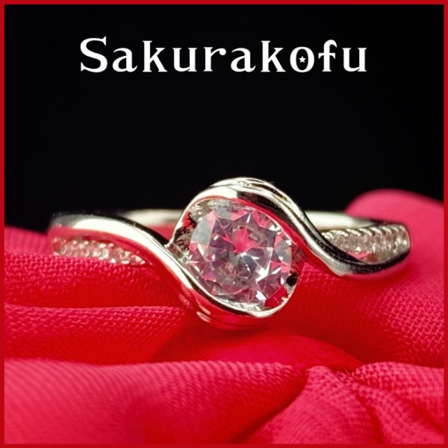 D004 人気デザイン レディース 指輪 ピンクサファイア キュービックジルコニア Pink Sapphire Glamorous  Pavering