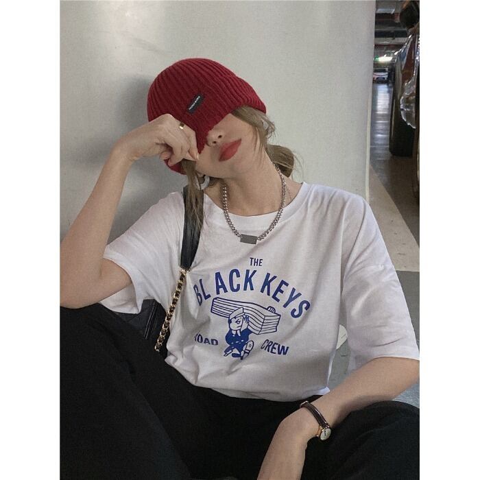 ホワイトTシャツ シャツ サマールーズカジュアルトップス 夏物 モンロー12372164539