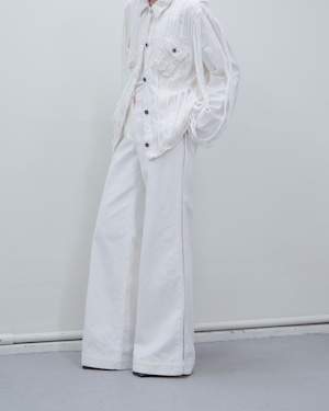 1990-00s Gianfranco Ferré - side lace cotton linen trousers