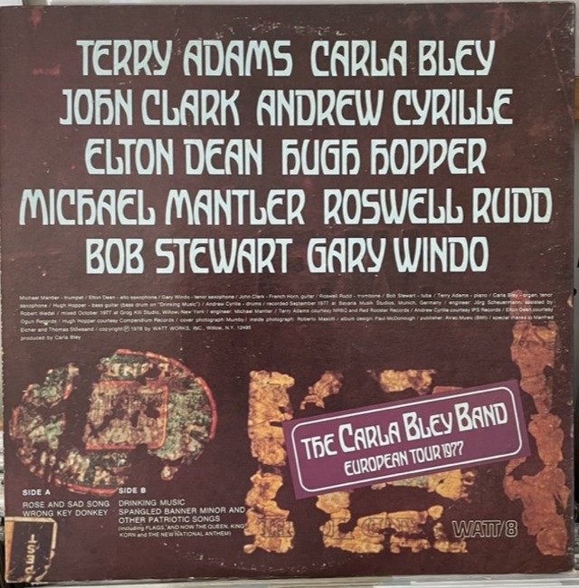 THE CARLA BLEY BAND "EUROPEAN TOUR 1977" LP | EAD RECORD
