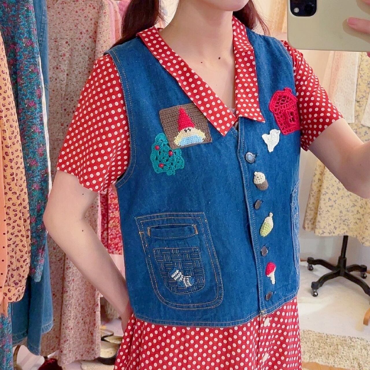 remake ✂︎ acorn button denim vest