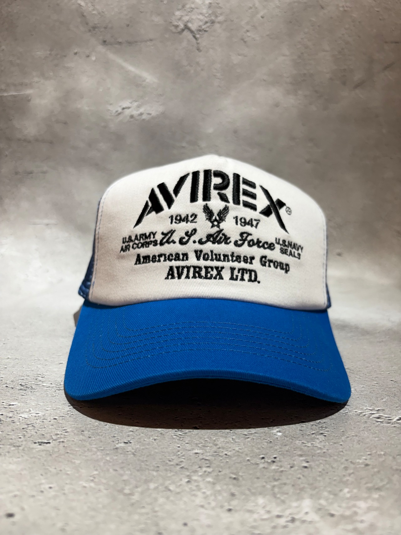 AVIREX / アヴィレックス MULTI LOGO MESH CAP  メッシュキャップ ブラック カモ ビックサイズ