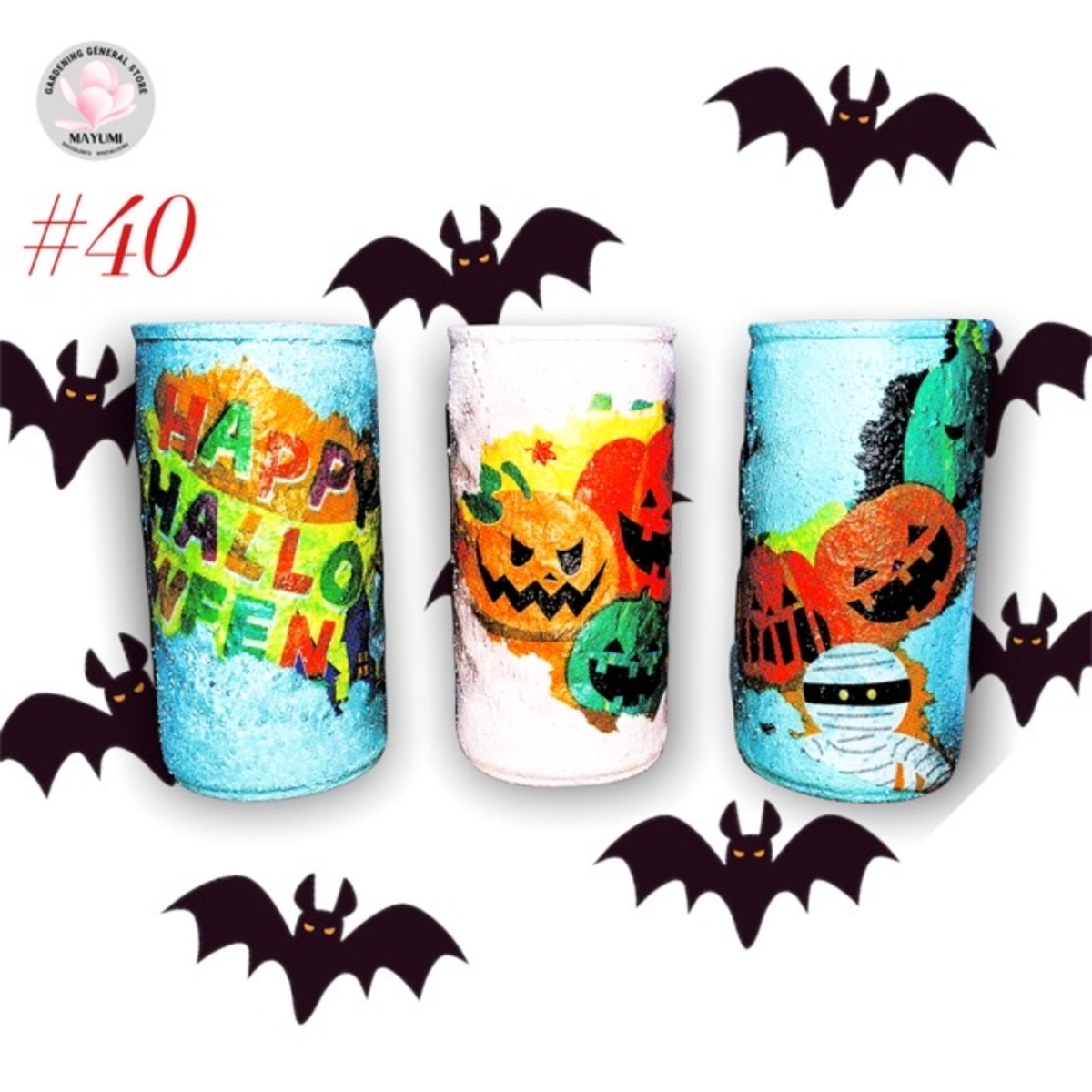 ガーデニング雑貨　リメイク缶　リメ缶　スモーキーブルー ガーデニング雑貨 リメイク缶 リメ缶 スモーキーブルー