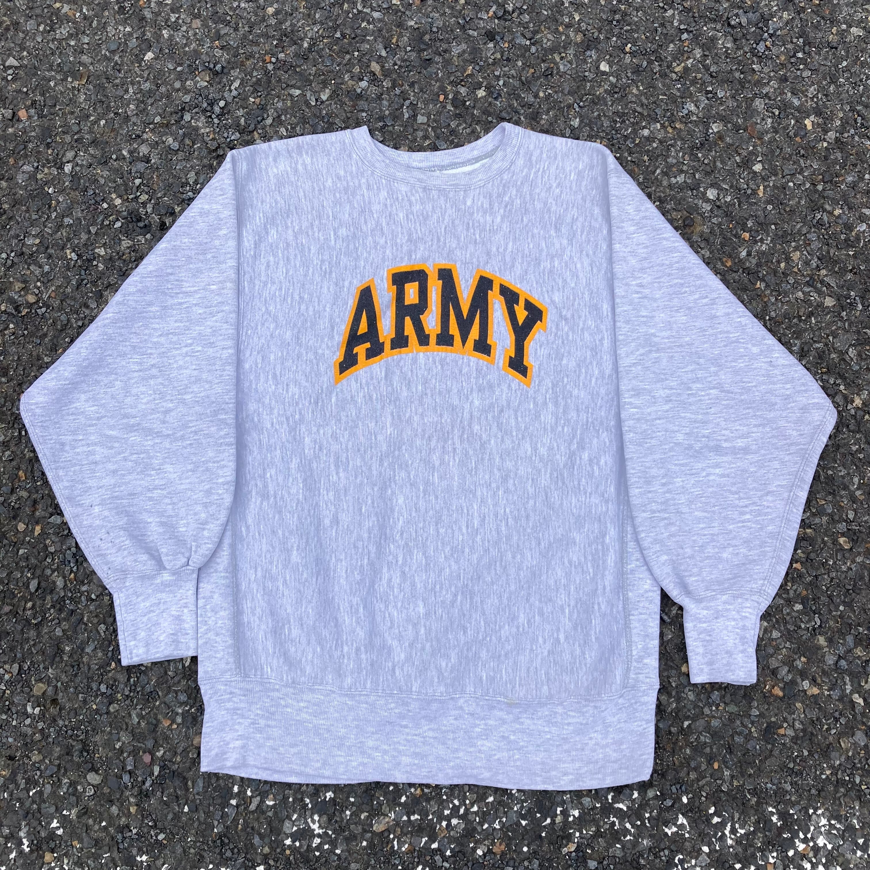 90s Champion US.ARMY リバースウィーブ 刺繍タグ ラバーXL USA製 