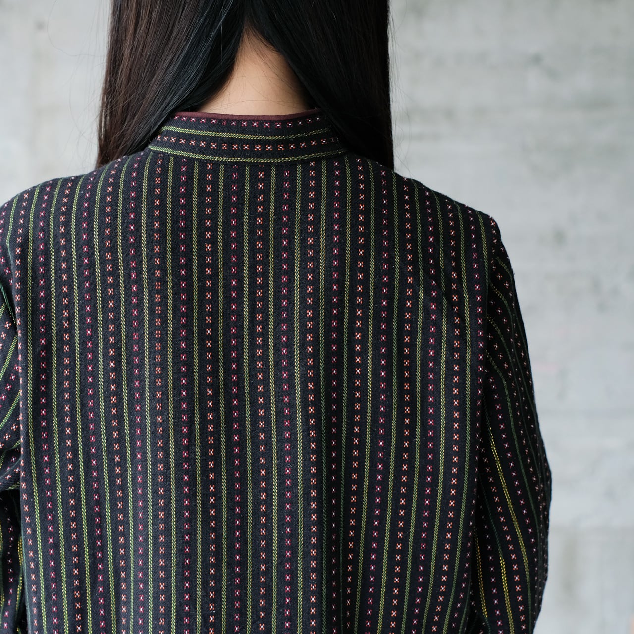 再販】ネワール族の伝統織物◎ステッチ刺繍ワンピース（25w-10