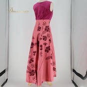 フラダンス 衣装 ワンピース ドレス ファンシードレス ピンク系 FANCY DRESS ベロア アシンメトリー ノースリーブ ワントーン かわいい 上品 高級感 華やか 鮮やか 明るい 紫 ハワイアン アロハ ハワイアンプリント フラ ダンス レッスン 練習