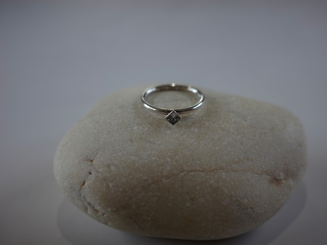 <vintage silver925>square stone ring