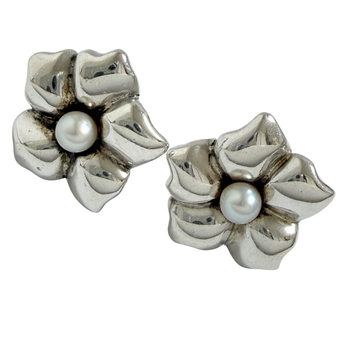 ティファニー　フラワー　パール　スタッド　ピアス　シルバー　925 ティファニー レディース フラワー ピアス ヴィンテージ シルバー925