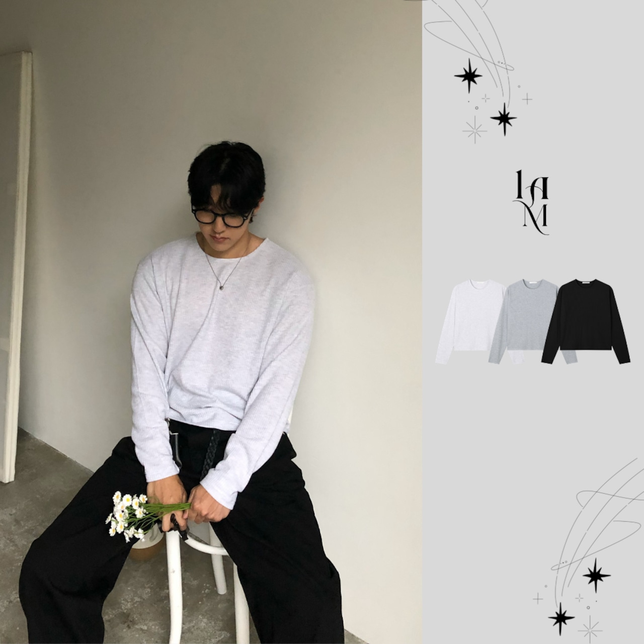 Cropped Waffle Long Sleeve Knit (3color) - 1