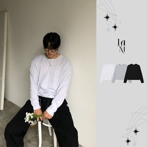 Cropped Waffle Long Sleeve Knit (3color)