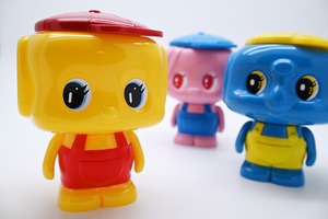 どうぶつのりソフビ人形　(イヌ、ウサギ、ゾウ)