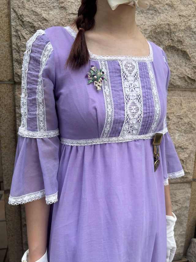 60's70's purple lace dress