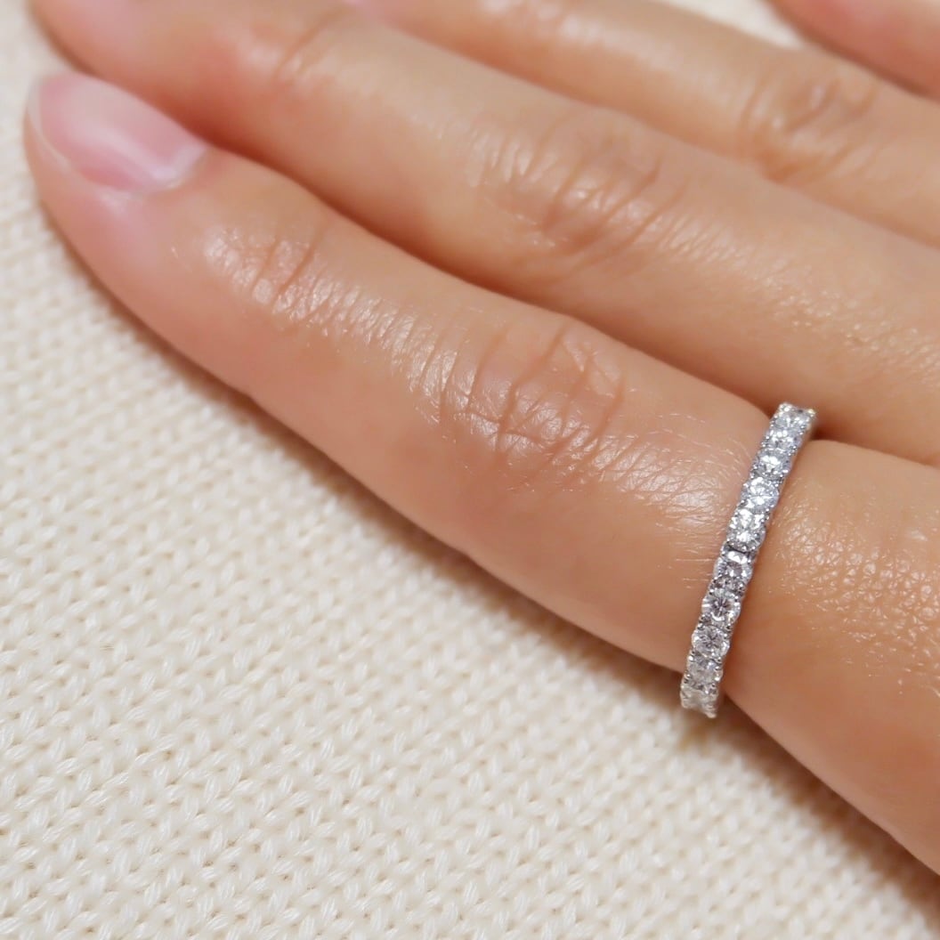 Pt900 ダイヤモンド 1.05ct リング エタニティ ハーフエタニティ 12.3  