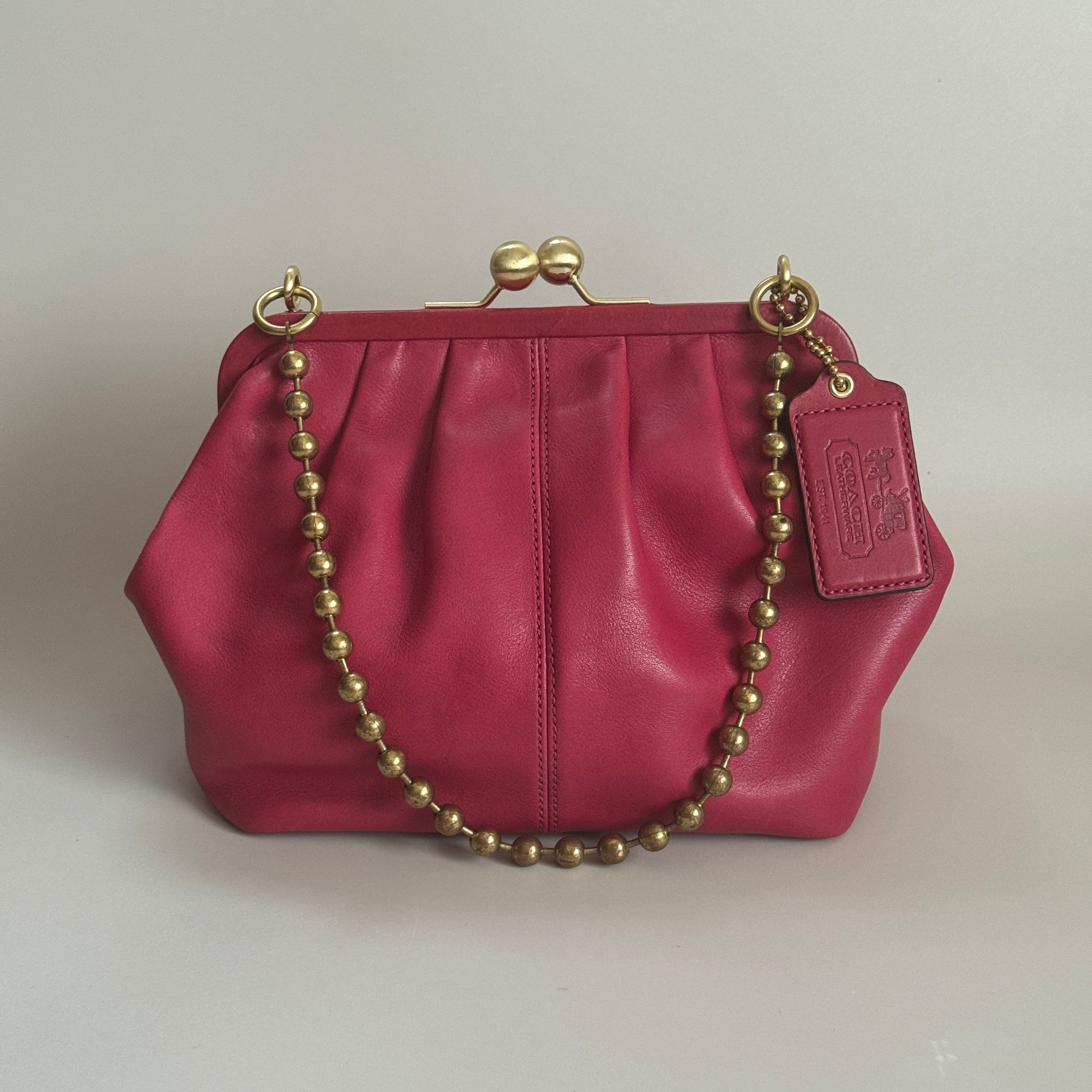 Coach 12807 LTD ED BLEEKER STREET LARGE PINK LEATHER FRAME